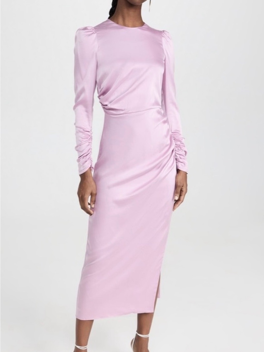 💜NWT Zimmermann Drape Long Sleeve Ruched Midi Dress Lilac